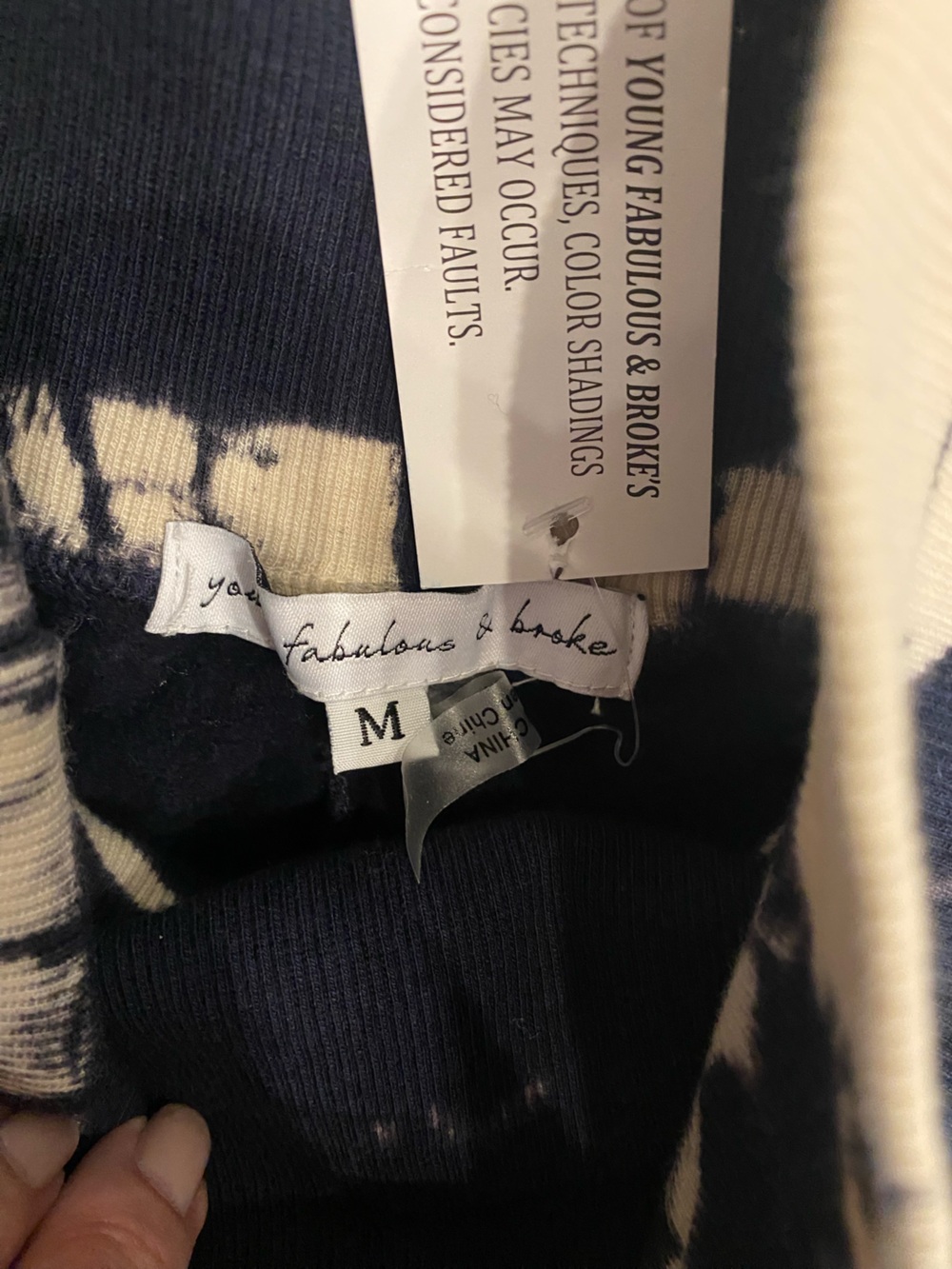 Young Fabulous & Broke YFB Blue & Cream Tie Dye Joggers NWOT Medium - Picture 3 of 9